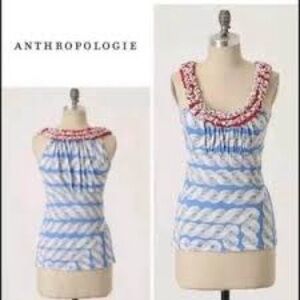 Anthropologie Little Yellow Button Nautical Buoy Tank Top